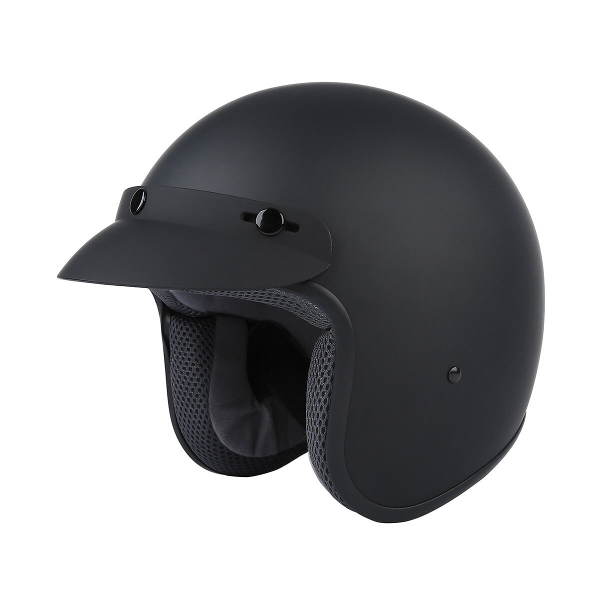 Matte Black Adult Motorcycle Scooter Helmet - DOT Approved