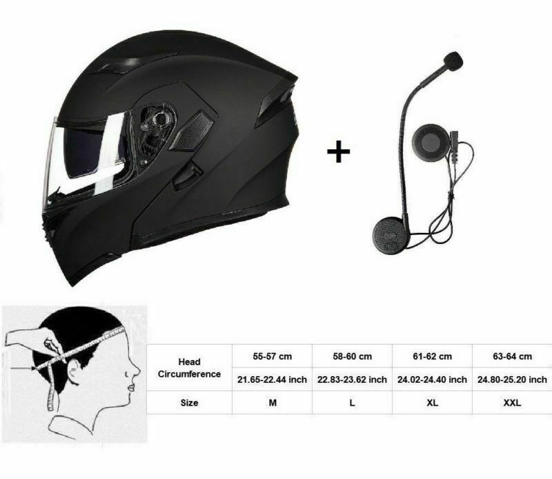 Bluetooth Modular Flip Up Motorcycle Helmets - DOT Certified