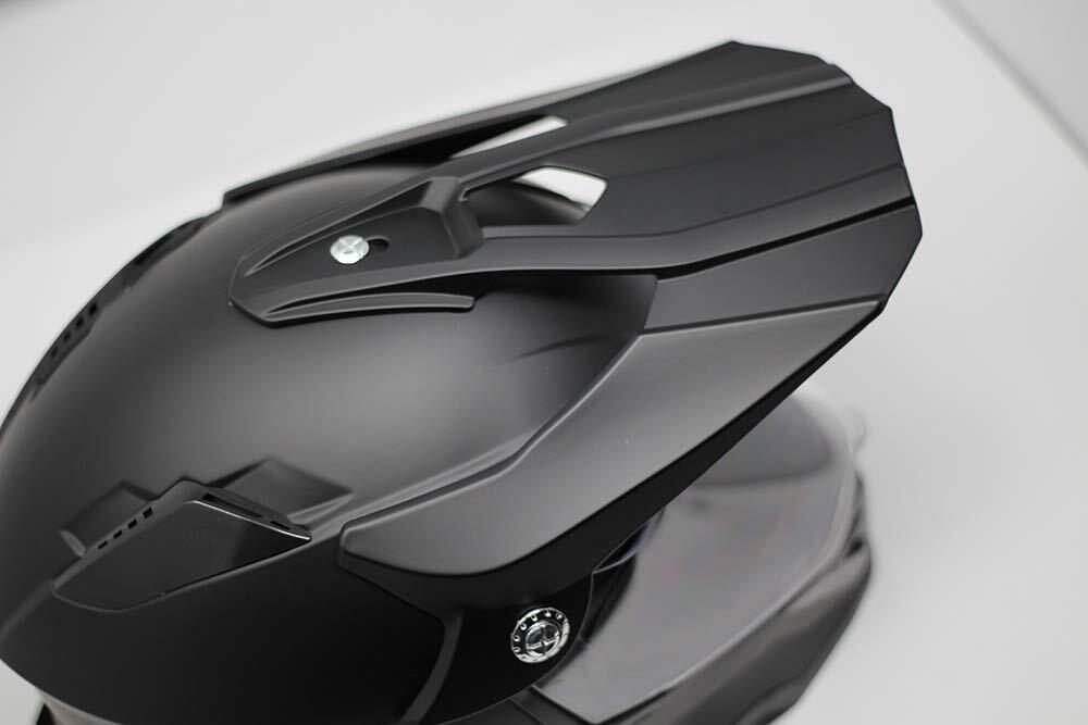 Matte Black Dual Sport Motocross Helmet with Shield