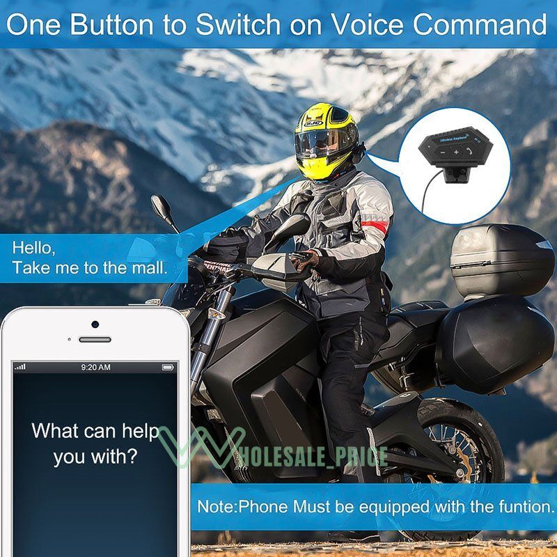 Bluetooth Motorcycle Helmet Headset with Hands-Free Speaker