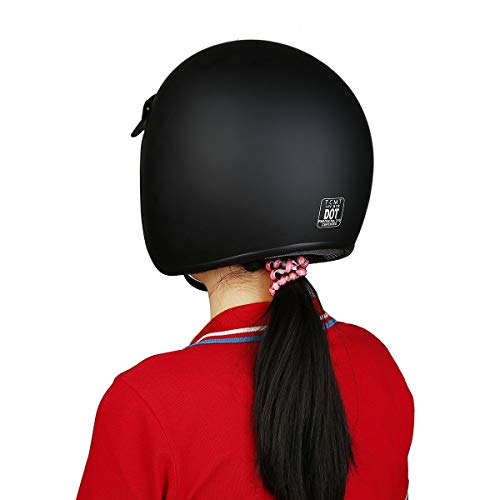 Matte Black Adult Open Face Motorcycle Helmet