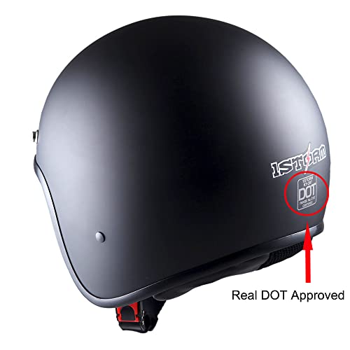 Matt Black Open Face Motorcycle Helmet Large