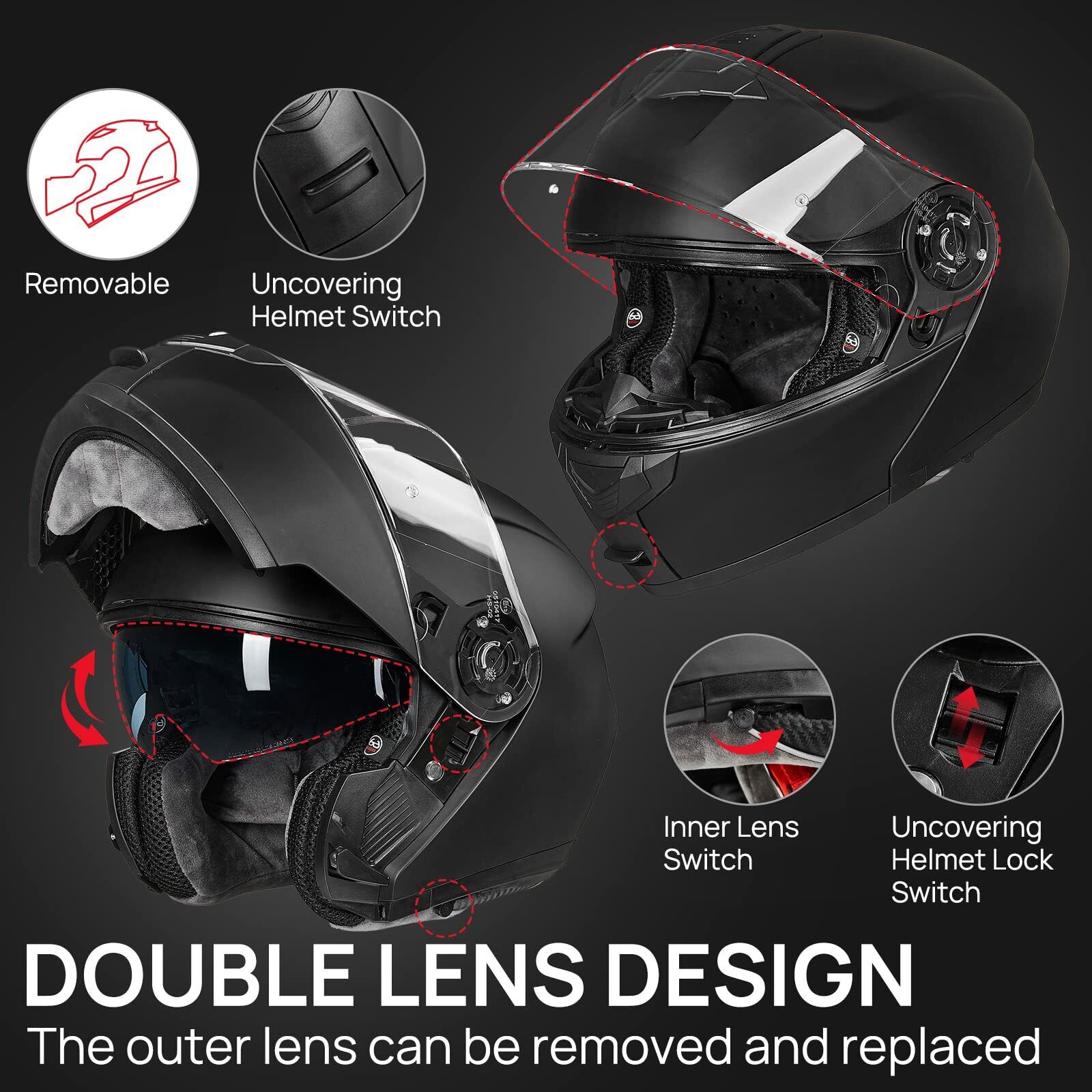 ILM Modular Full Face Helmet - Dual Visor