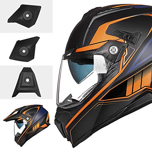 ILM Dual Sport Full Face Motorcycle Helmet - Orange
