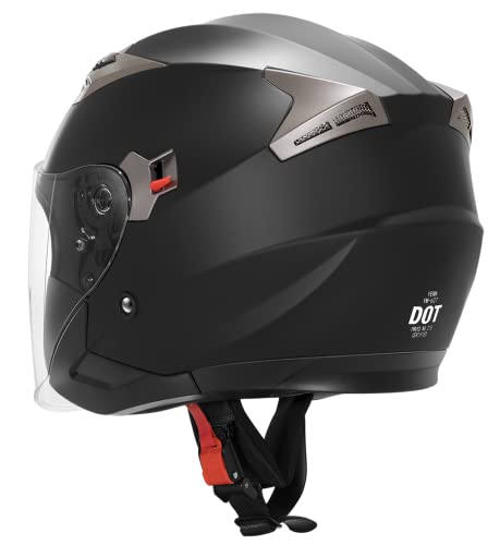 YEMA Motorcycle Open Face Helmet - DOT Approved