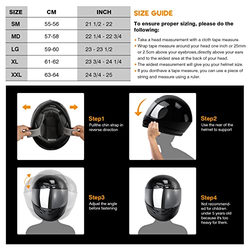 Carbon Fiber Flip Up Full Face Motorcycle Helmet (Large)