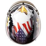 Patriotic Eagle Half Face Motorcycle Helmet, Large