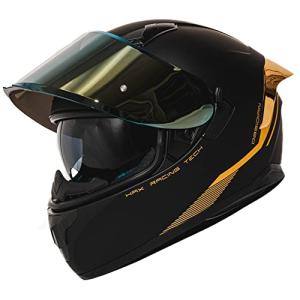 HAX Obsidian Full Face Motorcycle Helmet - Matte Black Gold