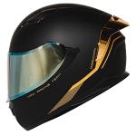 HAX Obsidian Full Face Motorcycle Helmet - Matte Black Gold