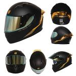 HAX Obsidian Full Face Motorcycle Helmet - Matte Black Gold