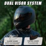 Triangle Full Face Motorcycle Helmet with Tinted Visor