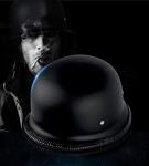 Retro German Style Matte Black Half Helmet