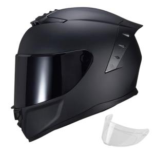 JQF Gear Matte Black Full Face Motorcycle Helmet