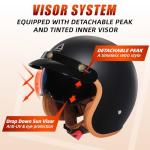 Triangle 3/4 Retro Open Face Motorcycle Helmet