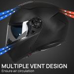 ILM Modular Full Face Motorcycle Helmet - Matte Black