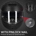ILM Modular Full Face Motorcycle Helmet - Matte Black