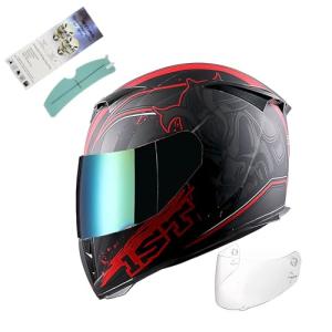 1STORM Skull King Matt Red Full Face Helmet