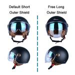 BEON Half Face Motorcycle Helmet, Retro Vintage Style