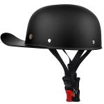 Matte Black Retro Open-Face Motorcycle Helmet
