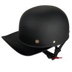 Matte Black Retro Open-Face Motorcycle Helmet