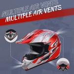 OUMURS Adjustable Dirt Bike Helmet with Goggles and Gloves