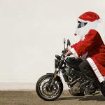 Funny Santa Motorcycle Helmet Cover for Christmas