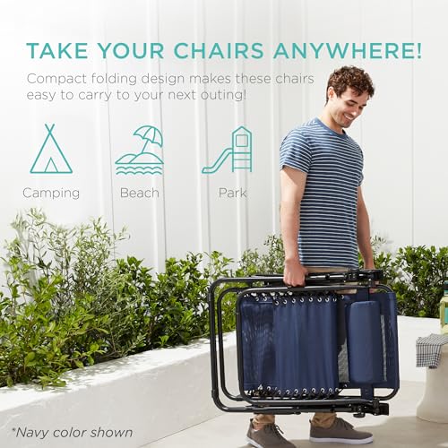 Set of 2 Adjustable Steel Mesh Zero Gravity Chairs