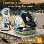 Portable 2-Burner Camping Stove with Windshield