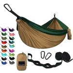 Gold Armour Portable Camping Hammock - Khaki & Green