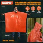 Rasupro 4 Pack Thermal Survival Ponchos for Camping