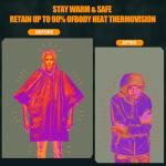 Rasupro 4 Pack Thermal Survival Ponchos for Camping