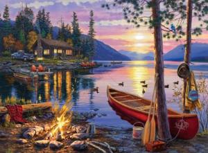 Canoe Lake 1000-Piece Eco-Friendly Jigsaw Puzzle