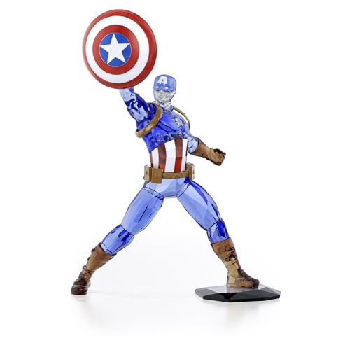 Captain America Figurine with Multicolored Crystals and Metal