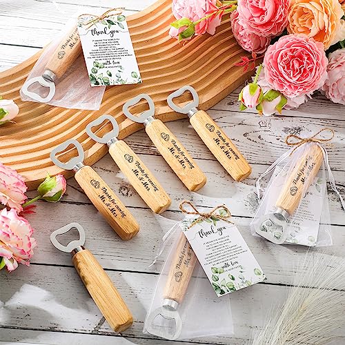 50 Wedding Favors: Bottle Openers with Thank You Cards