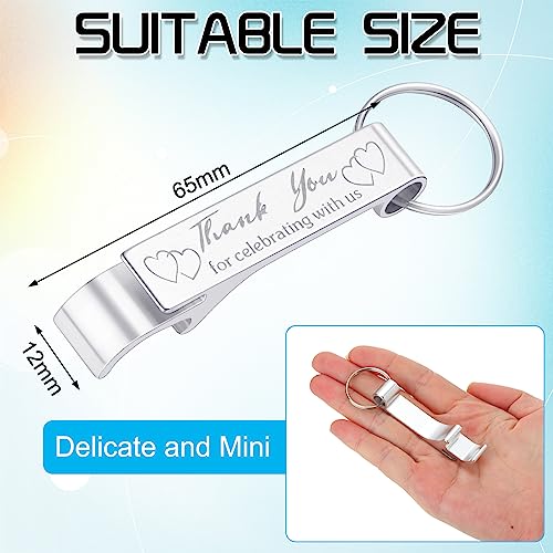 100 Pcs Engraved Bottle Opener Keychain Wedding Favors