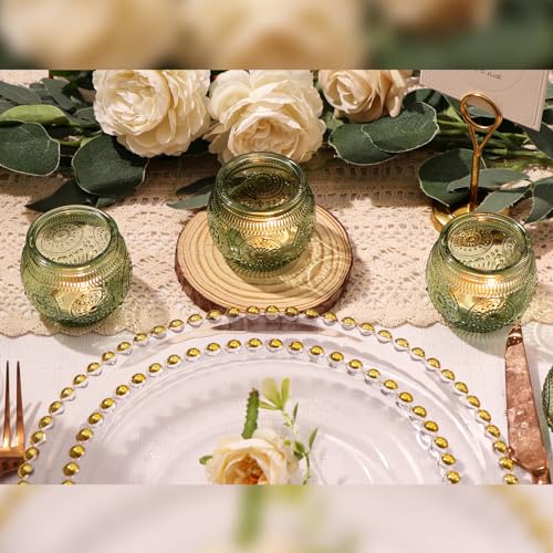 Green Vintage Candle Holders for Wedding Table Centerpieces
