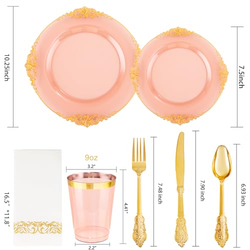 Clear Burgundy Wedding Party Disposable Tableware Set 175pcs