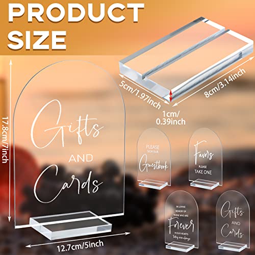 Clear Acrylic Wedding Signs with Wood Stand - Rustic