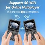 RG35XXSP Flip Portable Retro Handheld Game Console,RG35XXSP 3.5 Inch IPS Screen Linux System With 64G TF Card Pre-installed 5532 Games,Clamshell Games Consoles Supports 5G WiFi Bluetooth HD