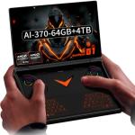 ONE XPLAYER G1 (AMD-AI-370-64GB+4TB) 8.8 Inches Handheld Mini PC Video Game Console Portable Win 11 Home OS Laptop 144Hz 2560X1600 Touchscreen Pocket Tablet PC Black