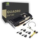 PNY Quadro GV100 Professional Graphic Card 32GB HBM2 PCI Express 3.0 x16, Dual Slot, 4x DisplayPort, 8K Support, Ultra-quiet active fan