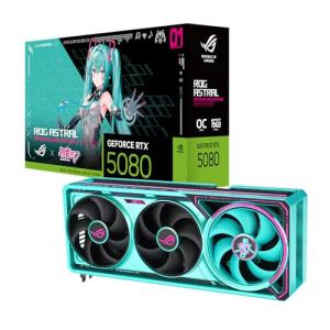 ASUS ROG Astral GeForce RTX 5080 16GB GDDR7 OC Hatsune Miku Edition Edition Gaming Graphics Card (PCIe 5.0, HDMI, Display 2.1, 3.8 Slot, 4 Axial Fans, Thermal Pad GPU)