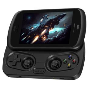 RG Slide Handheld Game Console RG Slide 4.7-inch LTPS in-Cell Screen Retro Game Console Unisoc T820 Portable Arcade Video Gaming Console Support AI WiFi Bluetooth HD and TV Output Black