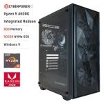 CyberPowerPC Regiment Gaming PC - AMD Ryzen 5 4600G with Radeon Graphics, 8GB RAM, 500GB NVMe SSD, 450W 80+ PSU, Wi-Fi, Windows 11, Sylph RGB