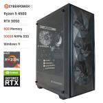 CyberPowerPC Regiment Gaming PC - AMD Ryzen 5 4500, Nvidia RTX 3050 6GB, 8GB RAM, 500GB NVMe SSD, 650W 80+ PSU, Wi-Fi, Windows 11, Sylph RGB