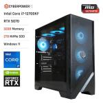 CyberPowerPC x MSI PBM Gaming PC - Intel Core i7-12700KF, Nvidia RTX 5070 12GB, 32GB RAM, 2TB NVMe SSD, 750W 80+ PSU, Wi-Fi, Liquid Cooling, Windows 11, Forge 320R Airflow