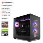 CyberPowerPC Luxe Gaming PC - AMD Ryzen 7 5700X, Nvidia RTX 5070 Ti 16GB, 32GB RAM, 1TB NVMe SSD, 750W 80+ PSU, Wi-Fi, Liquid Cooling, Windows 11, Ark RGB
