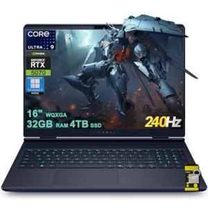 Dell Alienware 16X Aurora Gaming AI Laptop 16" WQXGA 240Hz (100% DCI-P3) Intel 24-core Ultra 9 275HX 32GB RAM 4TB SSD GeForce RTX 5070 (Up to 988 AI Tops) Thunderbolt Win11Pro ICP Hub w/Copilot