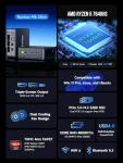 GMKtec M6 Ultra Gaming Mini PC Ryzen 7640HS (Upgraded 6600H/ 6800U), 32GB RAM DDR5 512GB SSD Dual NIC LAN 2.5GbE Desktop Computers Office Home, Triple 4K Display, WiFi 6, USB4, BT 5.2, DP, HDMI 2.0