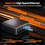 PELADN Mini PC Gaming, Ryzen 5 5600H (Upgraded 5700U,6C/12T, up to 4.2Ghz),16GB DDR4/512GB NVMe SSD,Dual LAN,Type-C/DP/HD,Mini Desktop Computer,WiFi6 4K/60Hz Triple-Display USB3.2/BT5.2